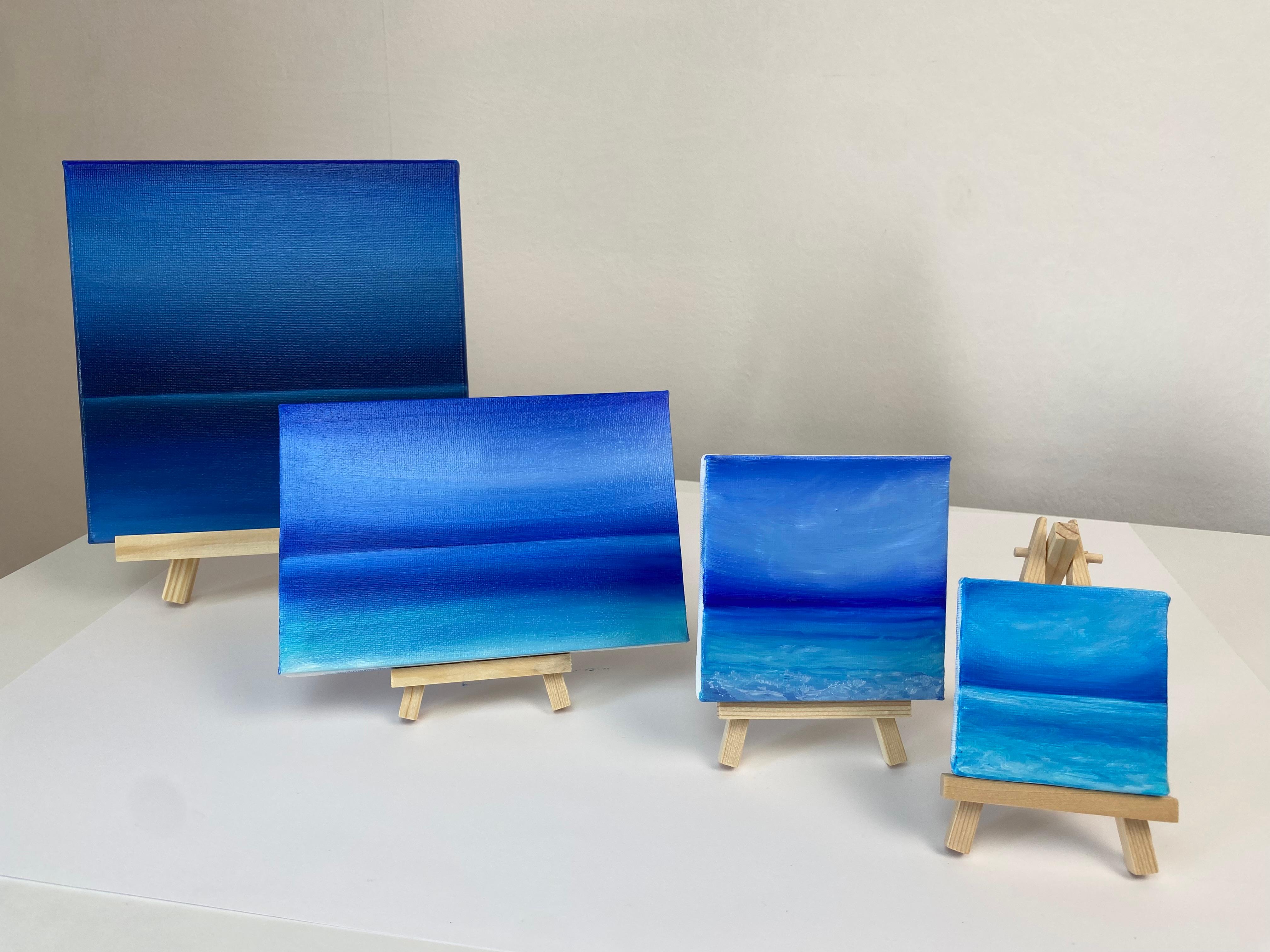 Paesaggio marino - Tramonto, orizzonte, acqua  onde - Painting di Nataliia Krykun