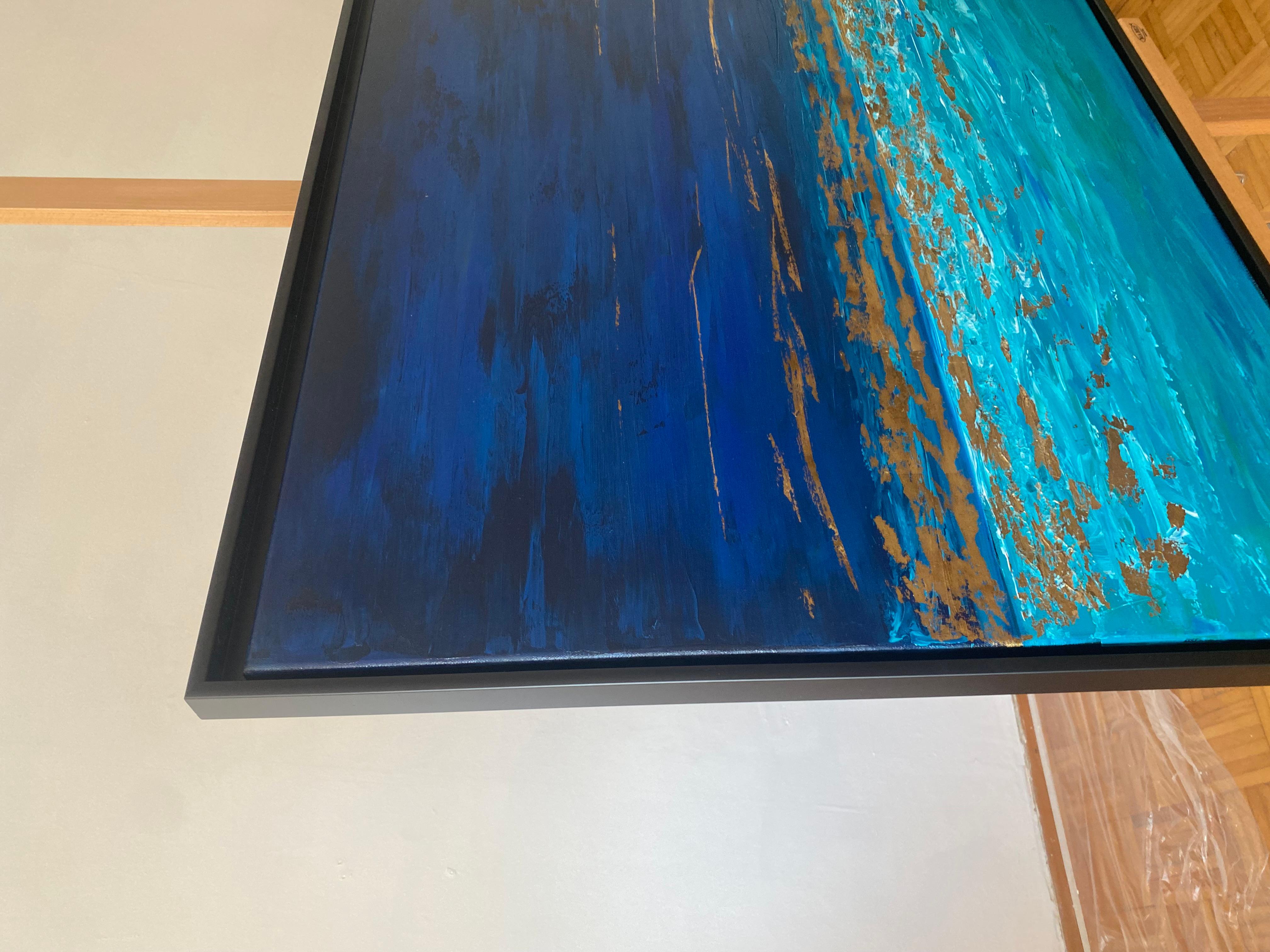 Seascape -  summer, wave, seascape, minimalistic - Painting by Nataliia Krykun