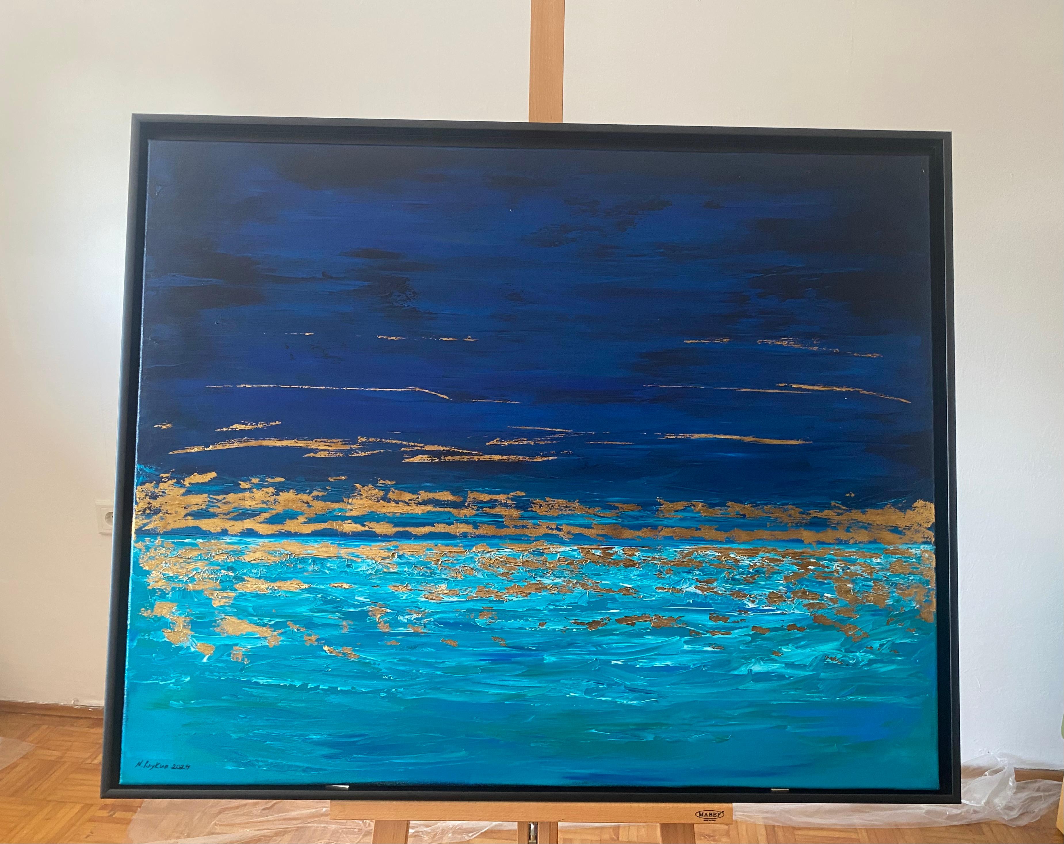 Seascape -  summer, wave, seascape, minimalistic For Sale 2