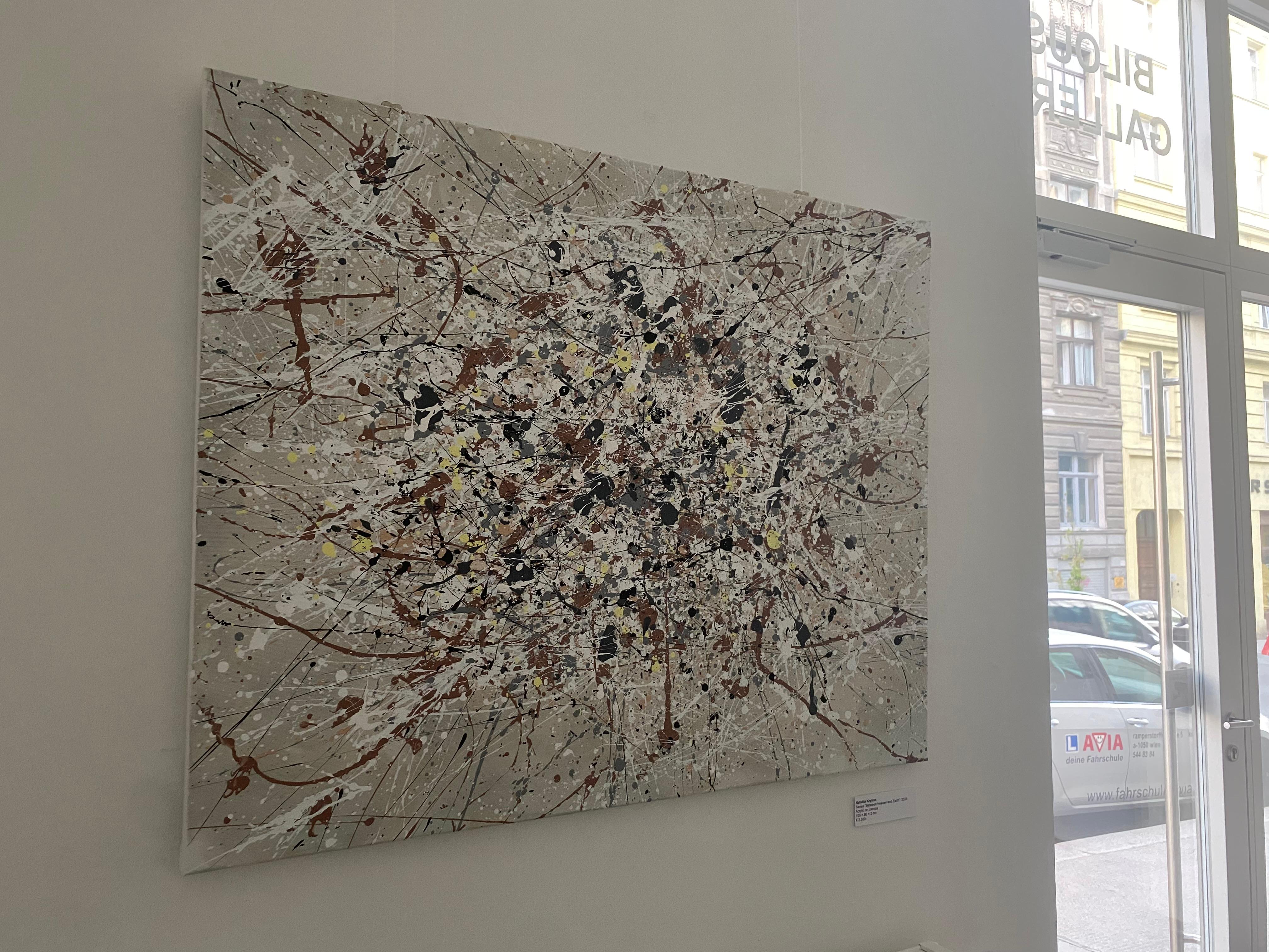 Bei der Schaffung dieses Werks habe ich mich auf die rohen Emotionen des Expressionismus eingelassen, die durch die Spontaneität der abstrakten Formen kanalisiert werden. Ich habe Acrylfarben übereinandergelegt, um Kontraste zu setzen und den Tanz