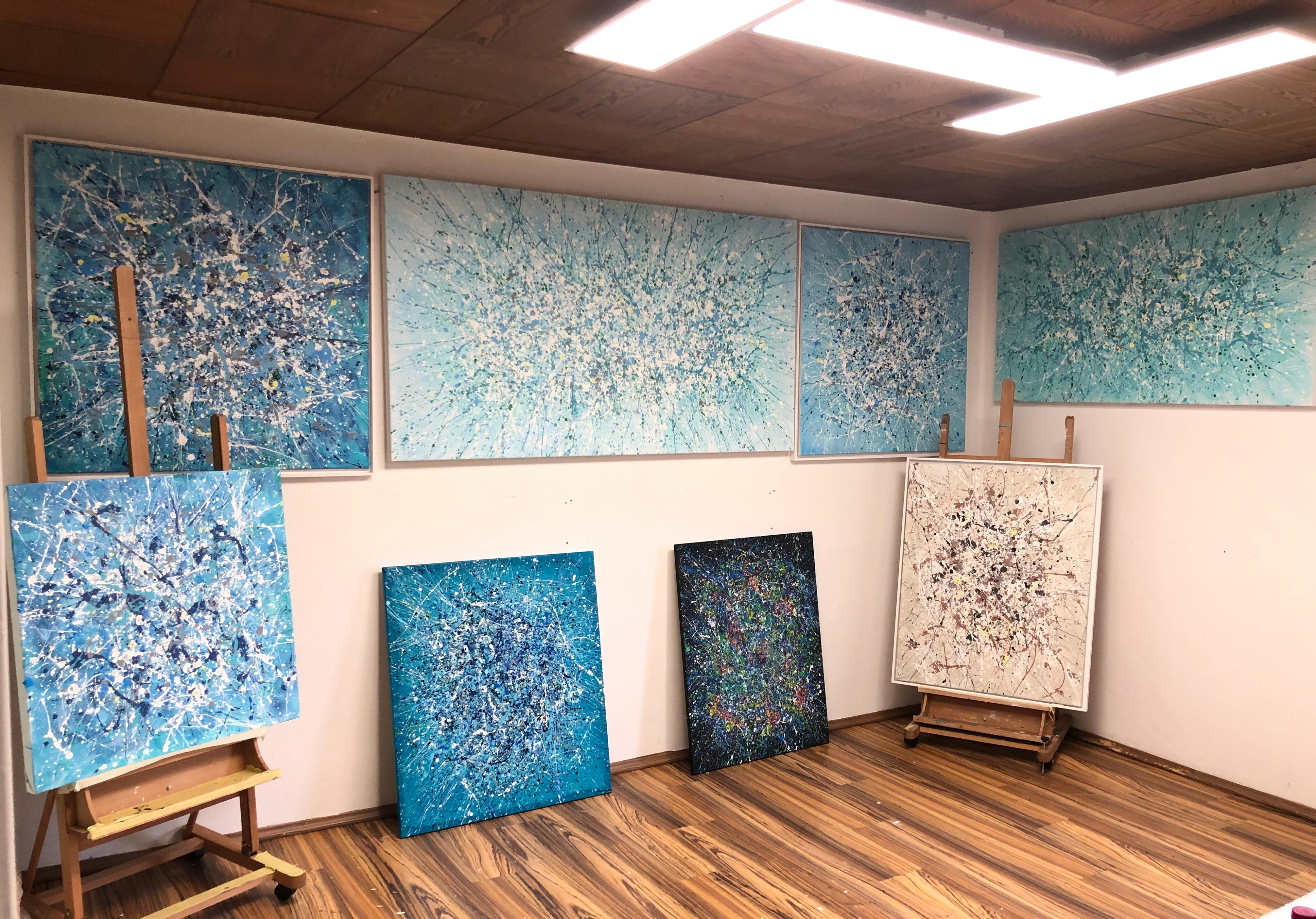 In creating this piece, I poured my fascination with the cosmos and nature's boundless beauty into each stroke. The interplay of acrylic and oil, the explosive spread of colors across the canvas, reflects a universe of possibilities. Melding