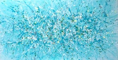 Series "Between Heaven and Earth" - turquoise blue large interior abstraction