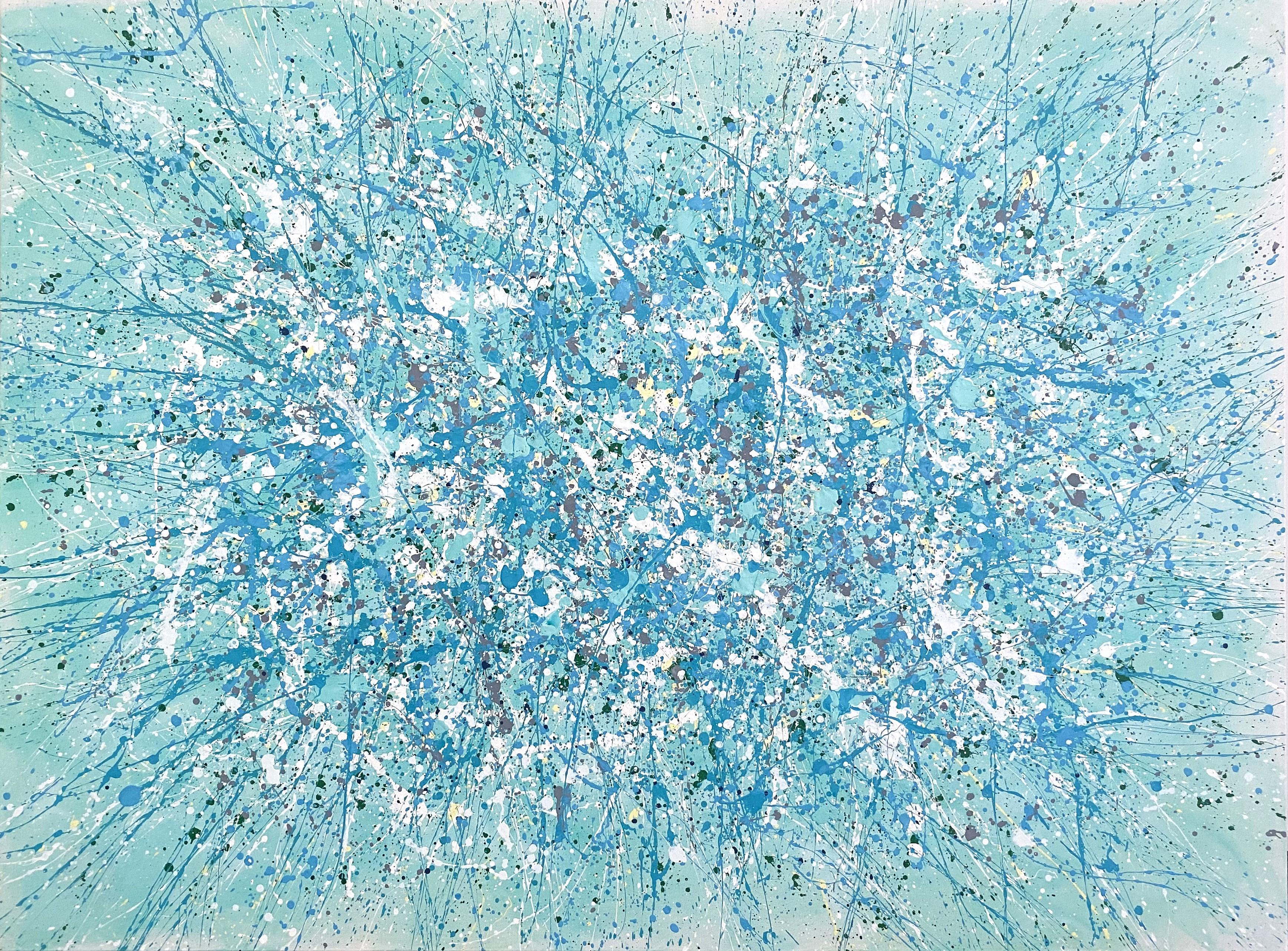 Series "Between Heaven and Earth" - turquoise blue large interior abstraction