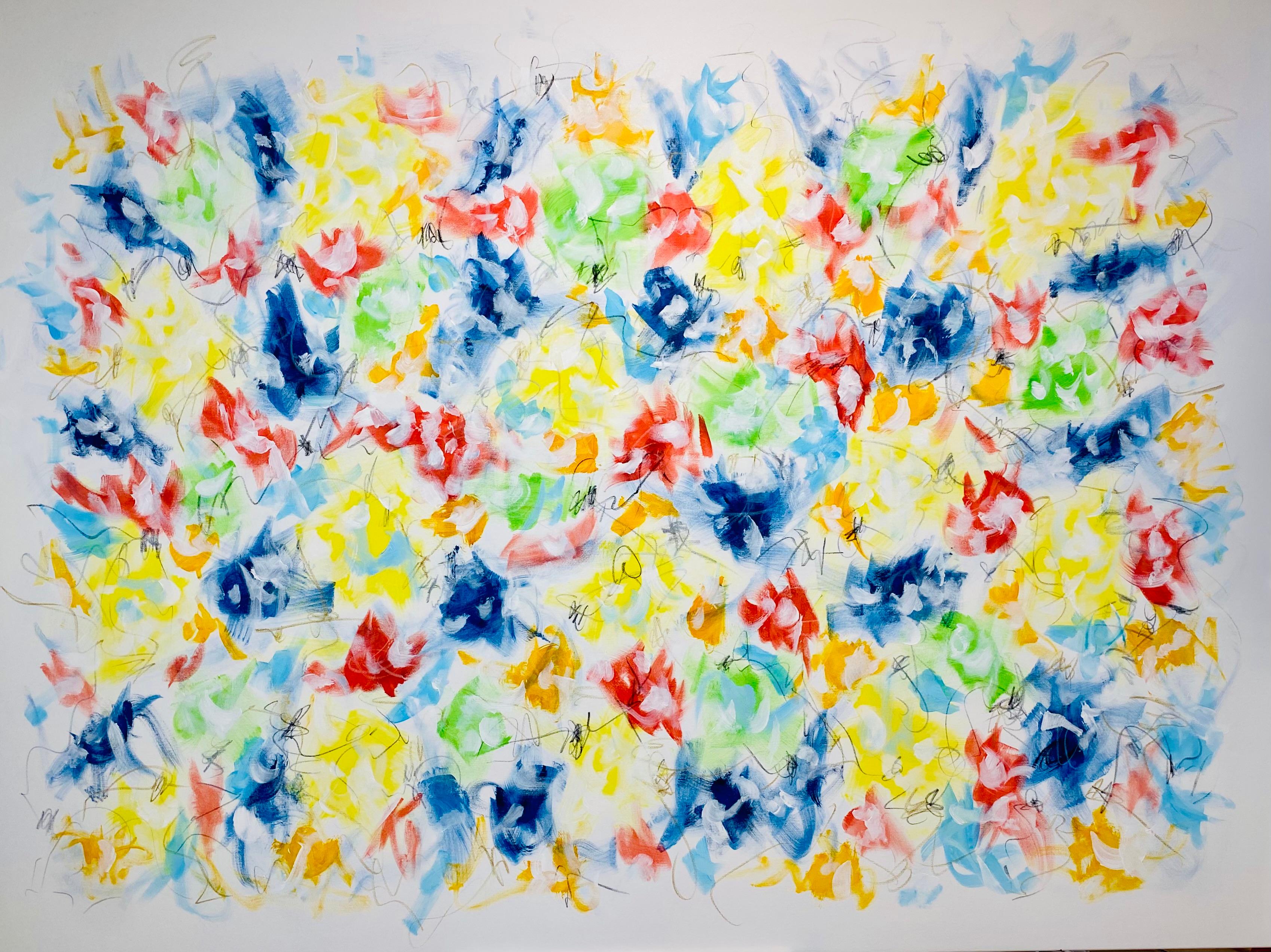 Serie "Primavera floreciente" 1 - abstracción de estilo acogedor, minimalismo