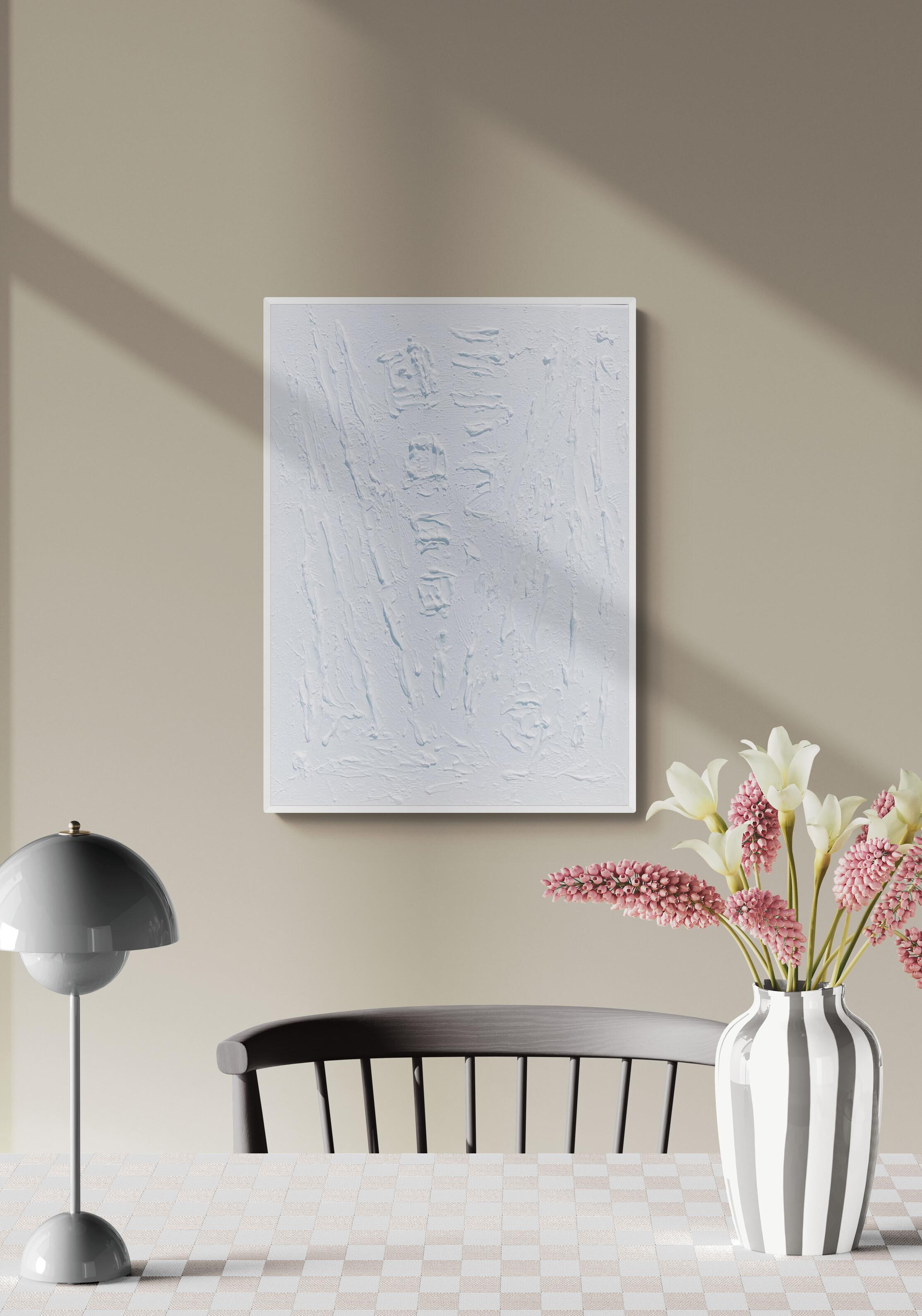 Series “Essential Silence“- 5, white abstraction in 3D, textured For Sale 7