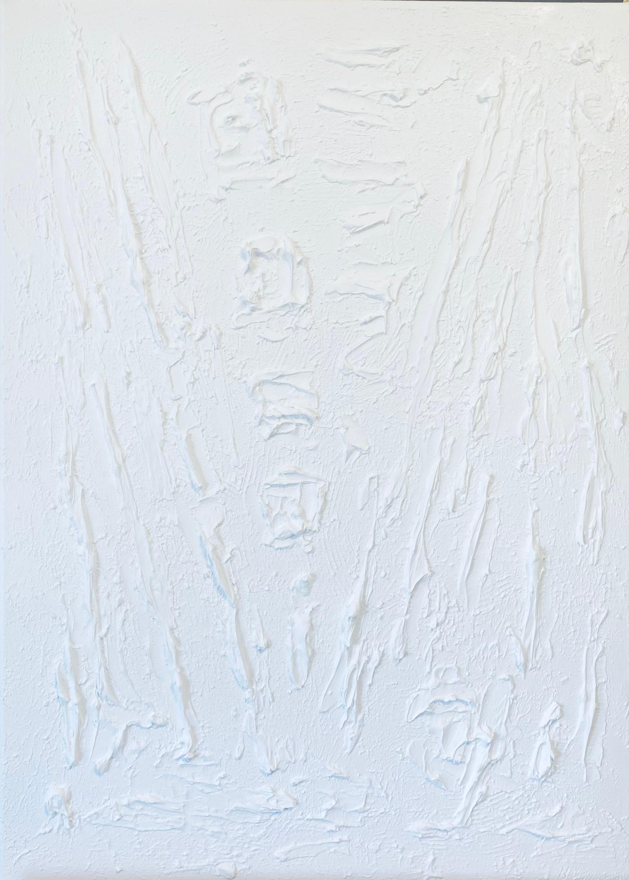 Series “Essential Silence“- 5, white abstraction in 3D, textured For Sale 10