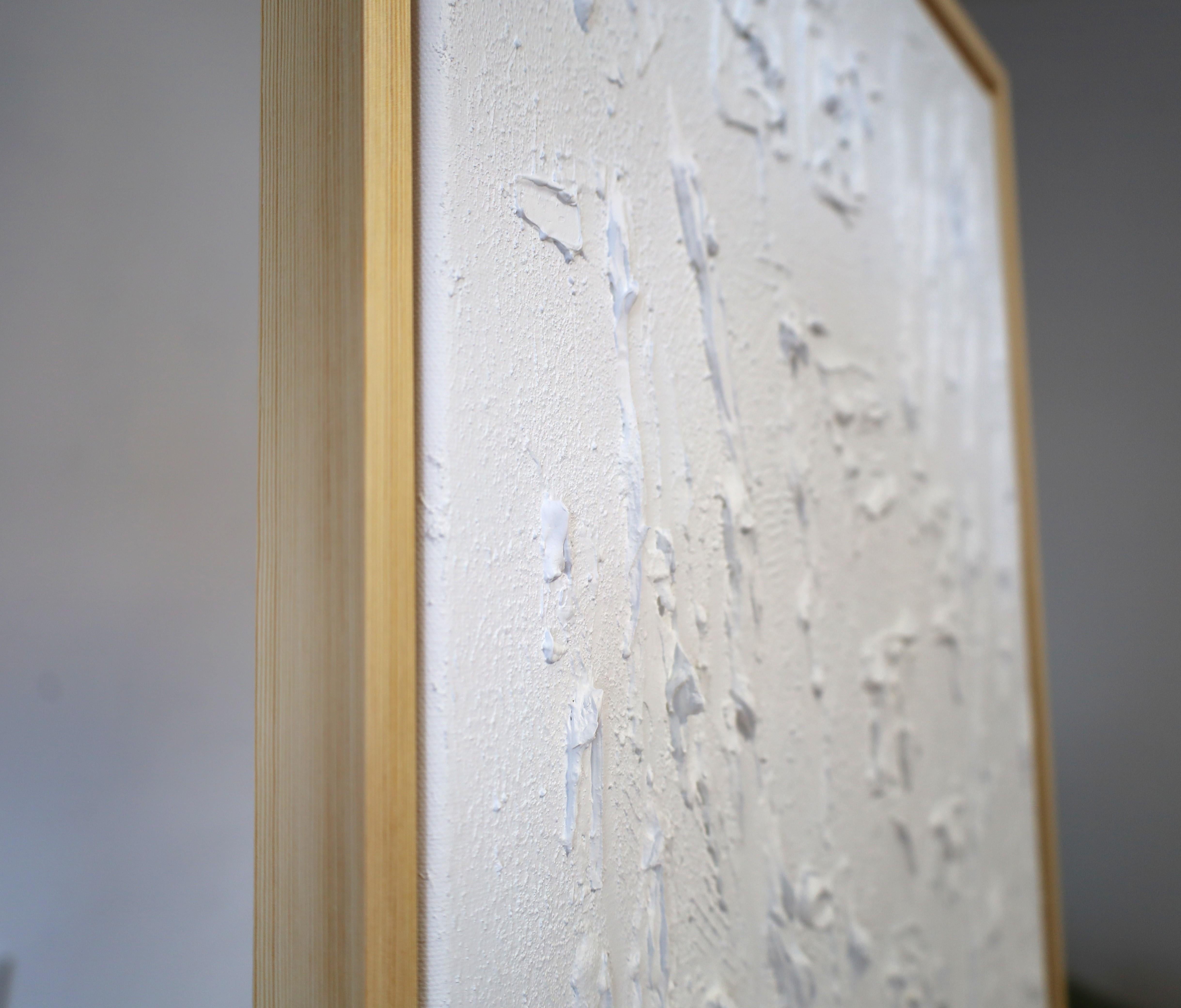 Series “Essential Silence“- 1, white abstraction in 3D, textured For Sale 13