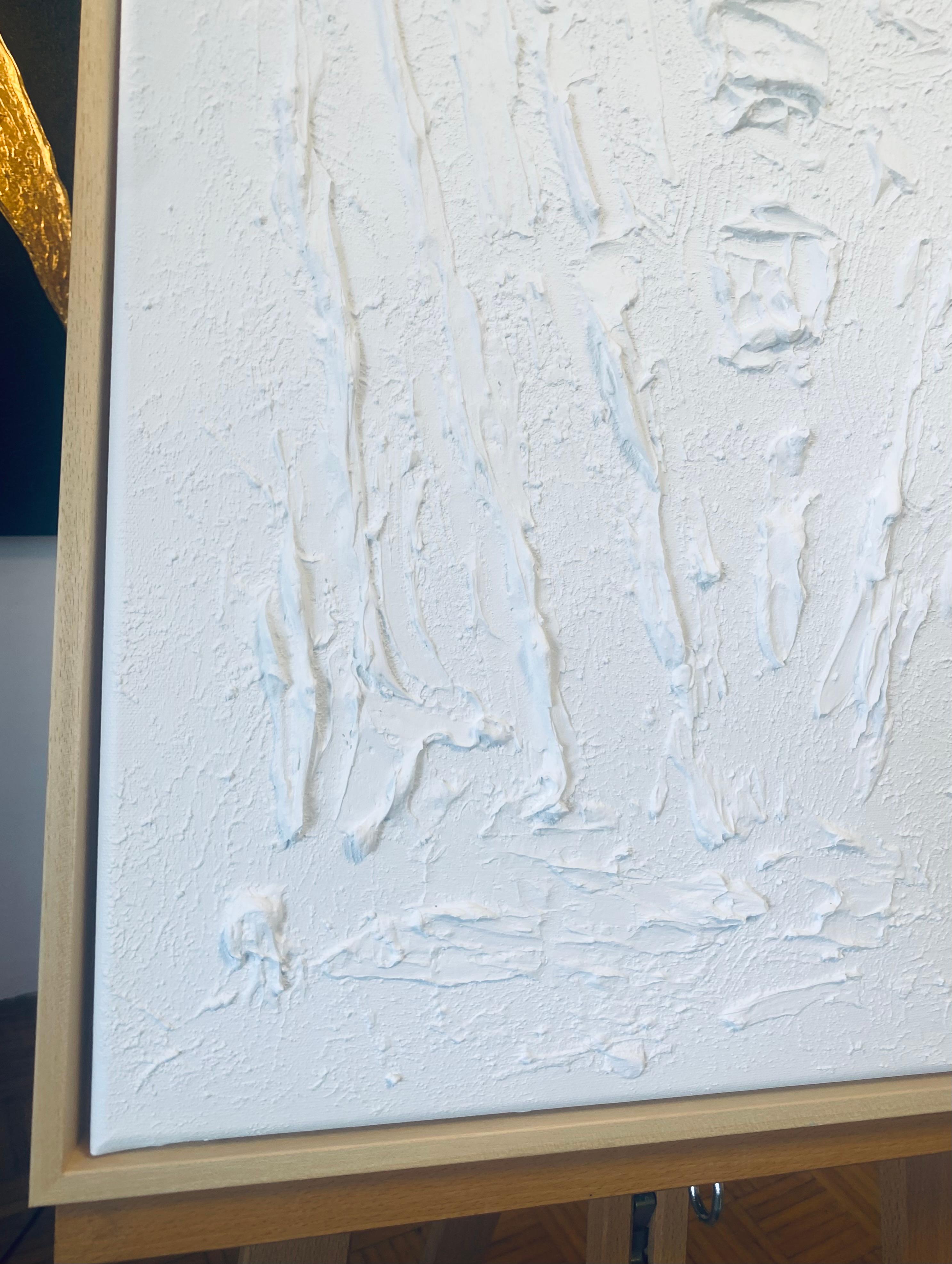 Series “Essential Silence“- 5, white abstraction in 3D, textured For Sale 13
