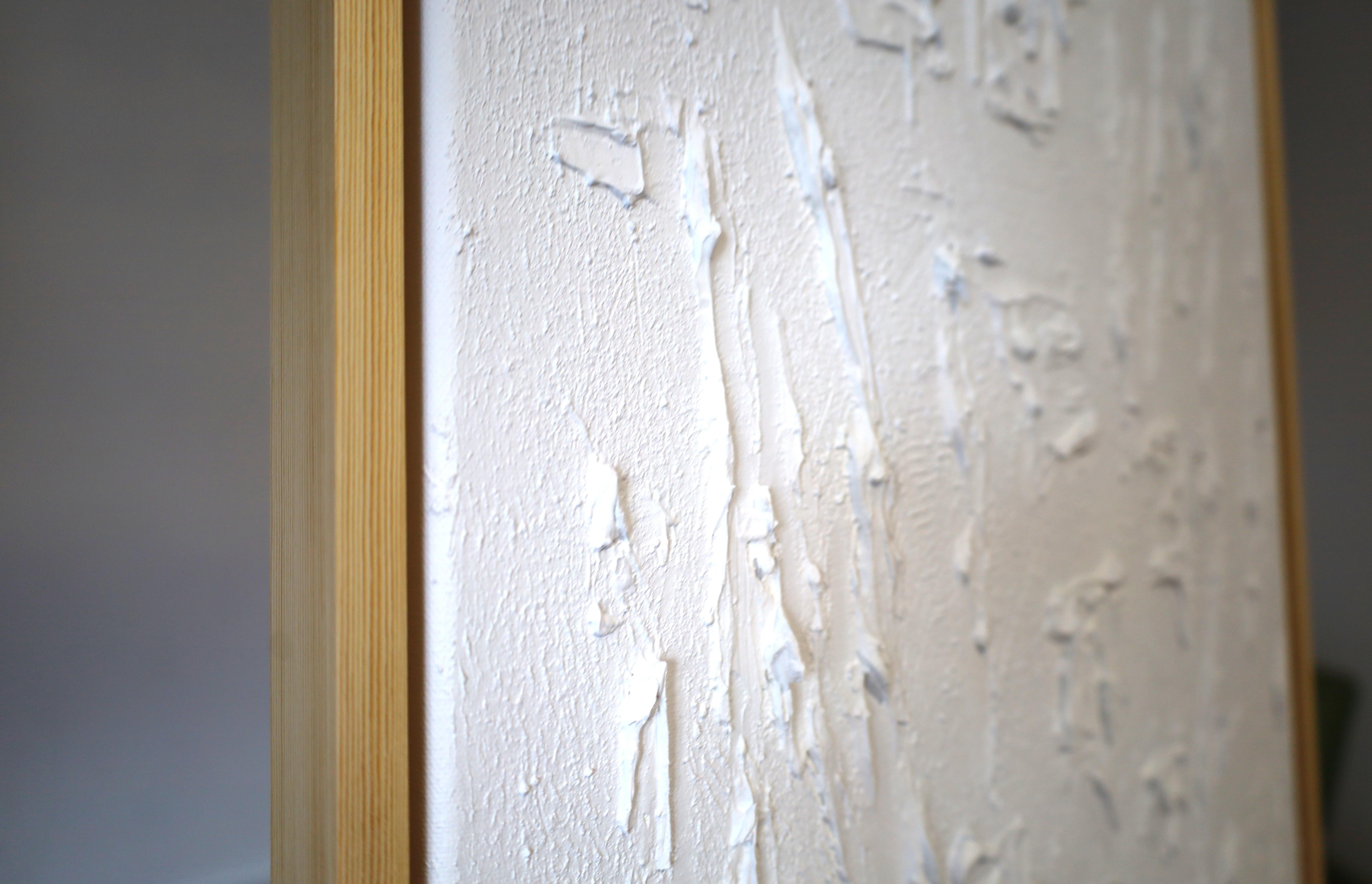 Series “Essential Silence“- 1, white abstraction in 3D, textured For Sale 15