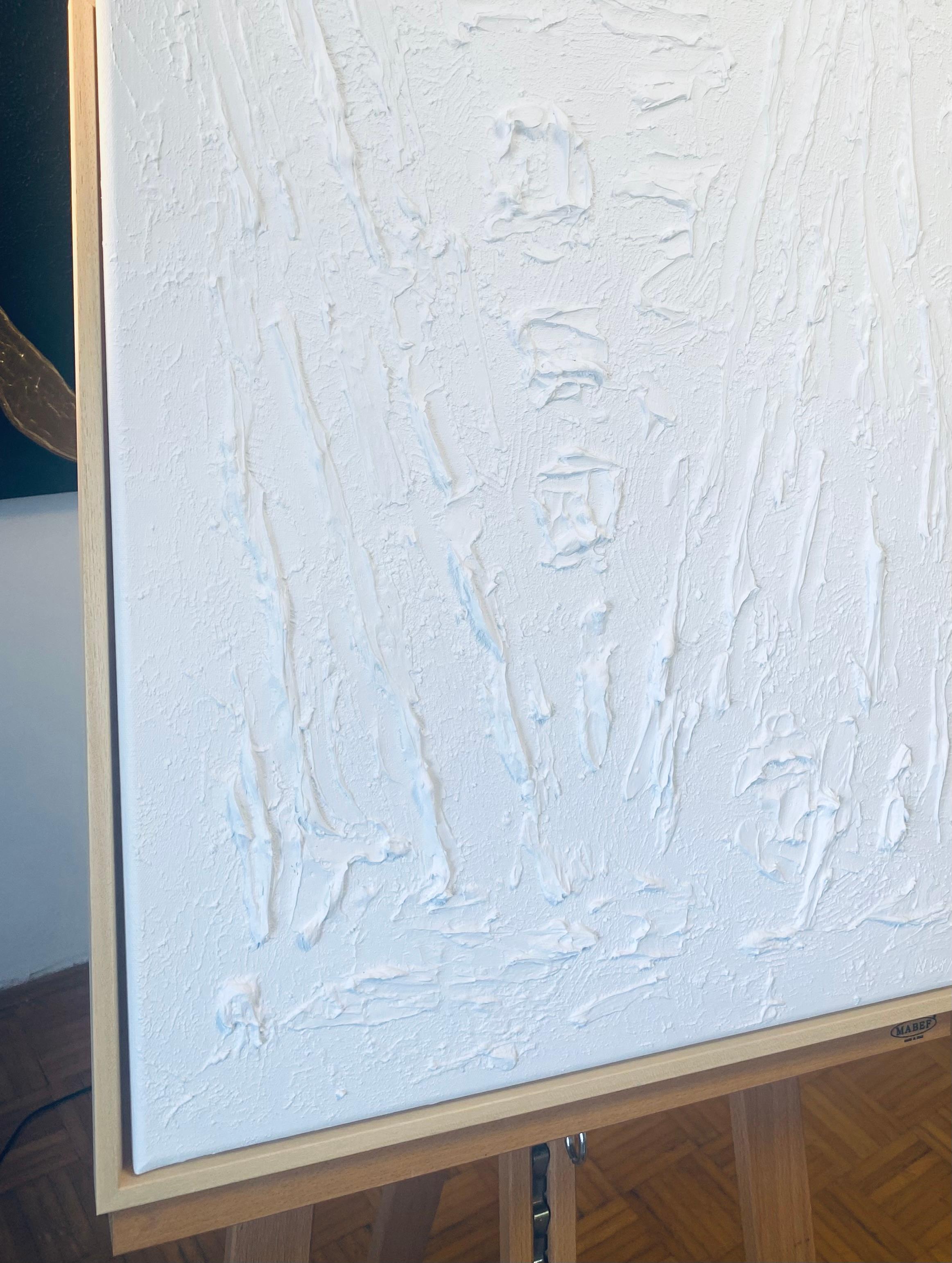 Series “Essential Silence“- 5, white abstraction in 3D, textured For Sale 15