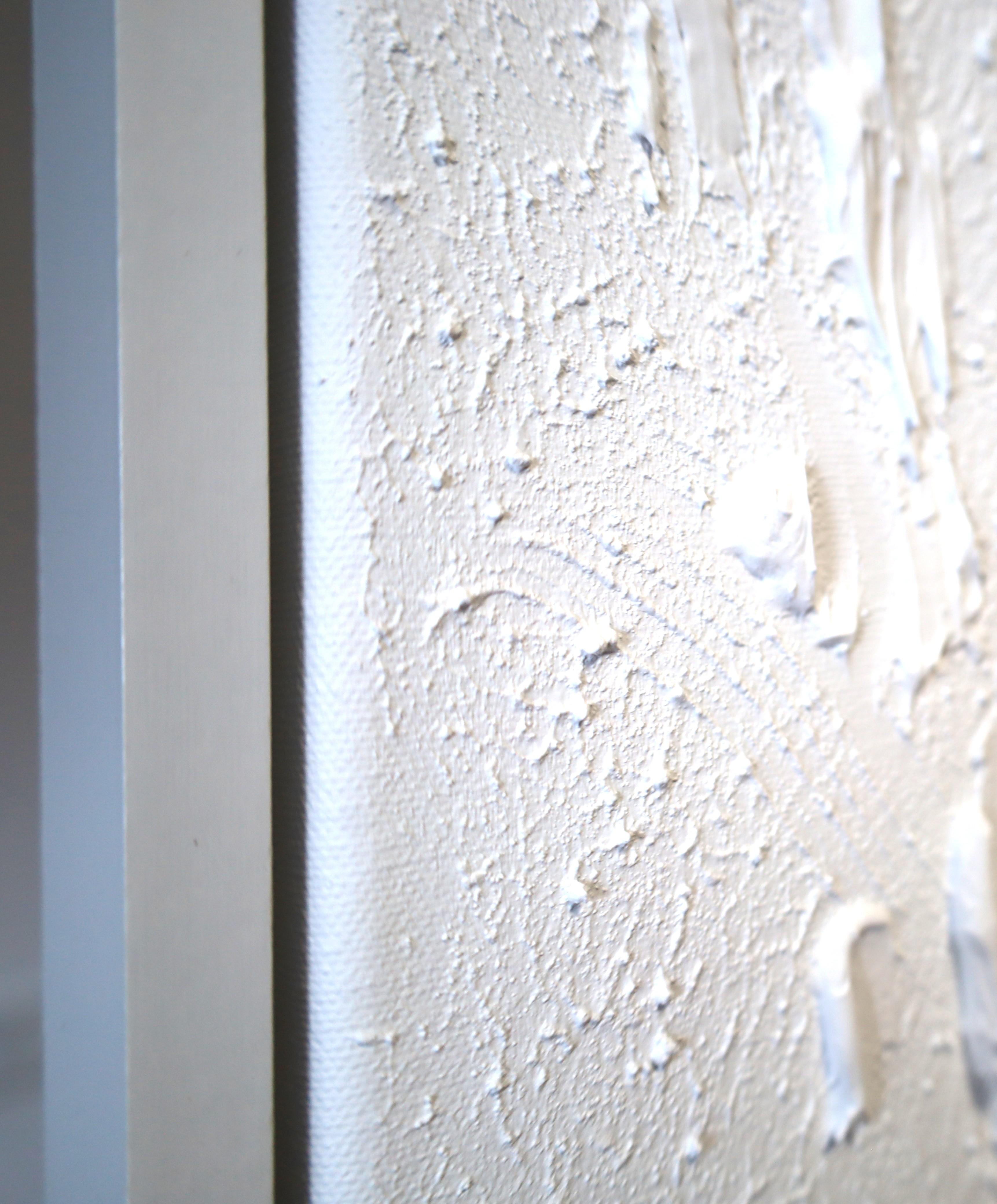 Series “Essential Silence“- 1, white abstraction in 3D, textured For Sale 10