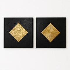 Serie "Golden Space" - texture 3D nera e oro