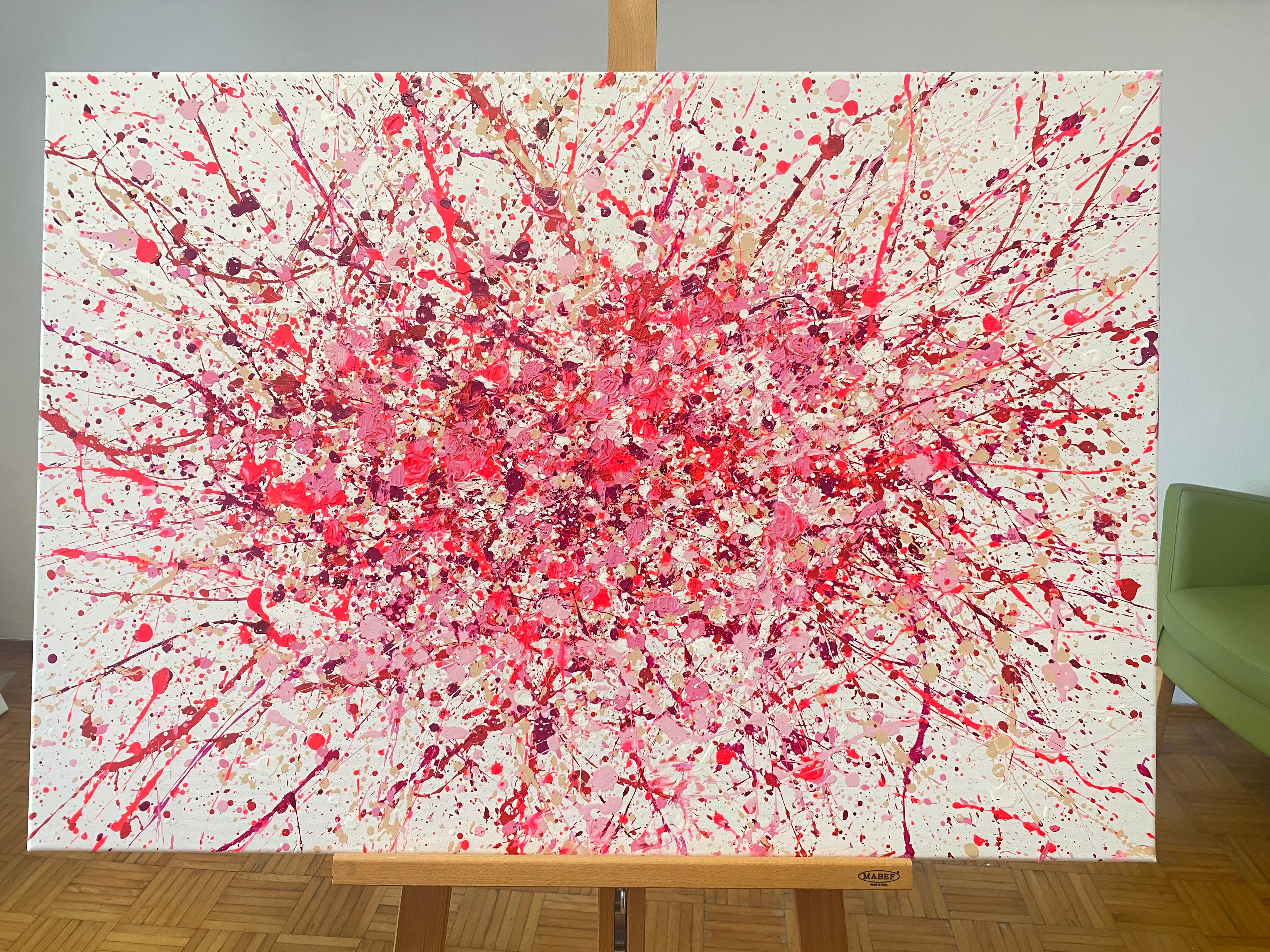 Abstract painting in the main color white with elements in red, pink.
This abstract painting is lively and expressive.
Abstract minimalism paired with expressionism.

________________________________________________

Artist : Natalia Krykun ©
Size :