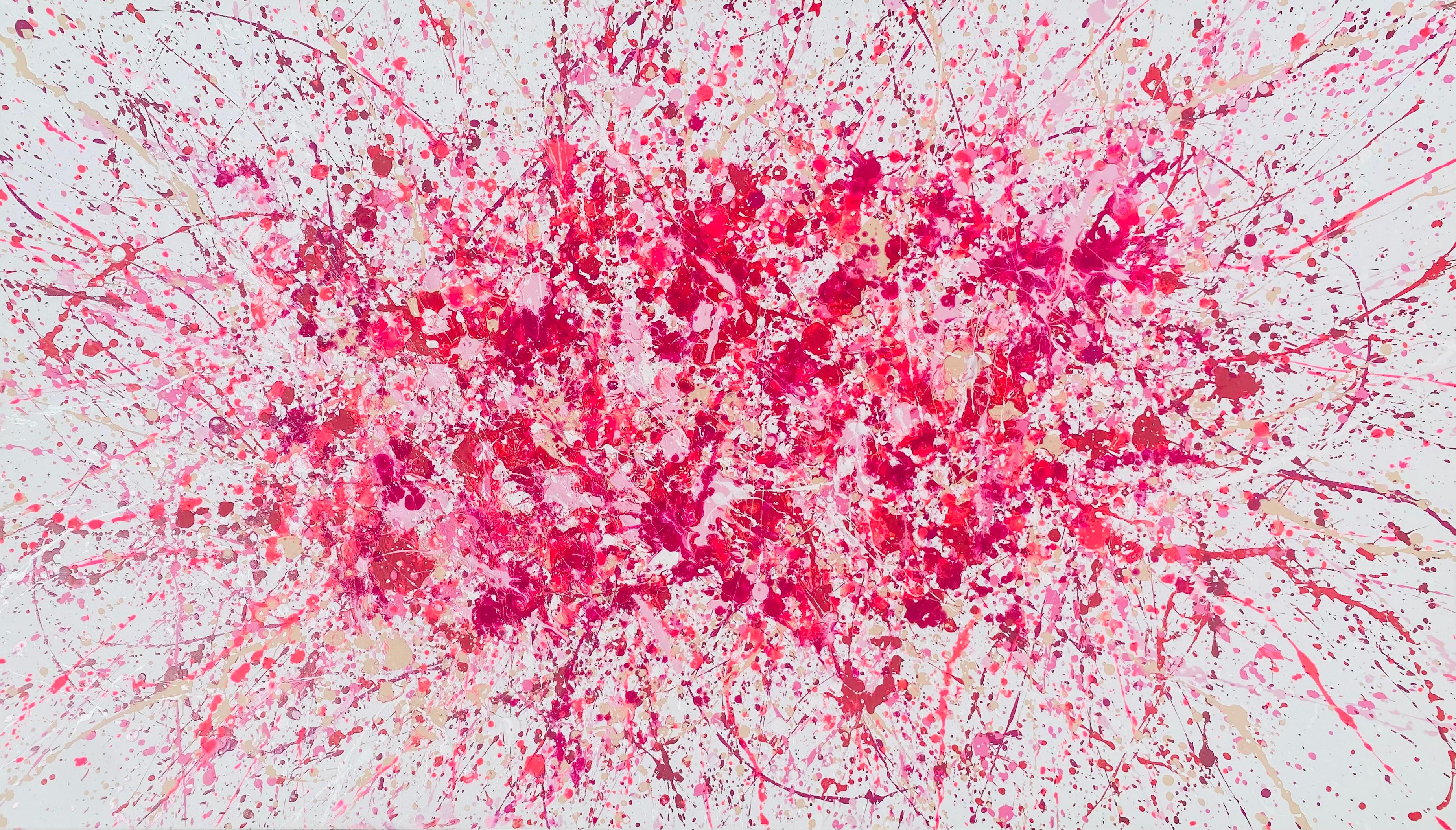 Nataliia Krykun Abstract Painting - Series "Infinite Flight" pink, Barbie, white, colorful large abstraction