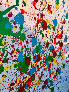 Series "Infinite Flight" yellow, blue, pink, white, colourful large abstraction