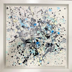 Series "Oceanic Symphony" yellow, blue, white, colourful  Pollock’s style