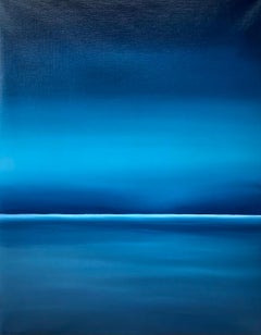 Serie Lago notturno in Ucraina-Blu impressioni astratte minimalismo paesaggio marino acqua