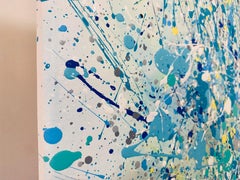 Serie "Oceano di luce" giallo, blu, bianco, colorato Lo stile di Pollock