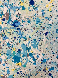 Serie "Oceano di luce" giallo, blu, bianco, colorato  Lo stile di Pollock