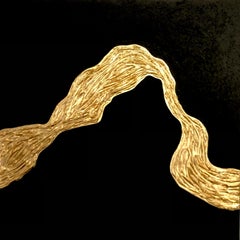 Série "Vagues de l'océan" - 3D noir et or texturé