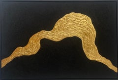 Serie "Ocean Waves 6" - 3D con texture nera e oro