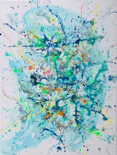 Series "Turquoise symphony" blue, white, colourful Pollock’s style