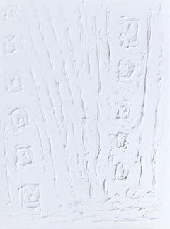 Series „Walk along the coastline“ 2 - abstract in 3D, textured white sculpture