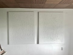 Serie "Passeggiata lungo la costa" - scultura astratta in 3D, bianca e strutturata