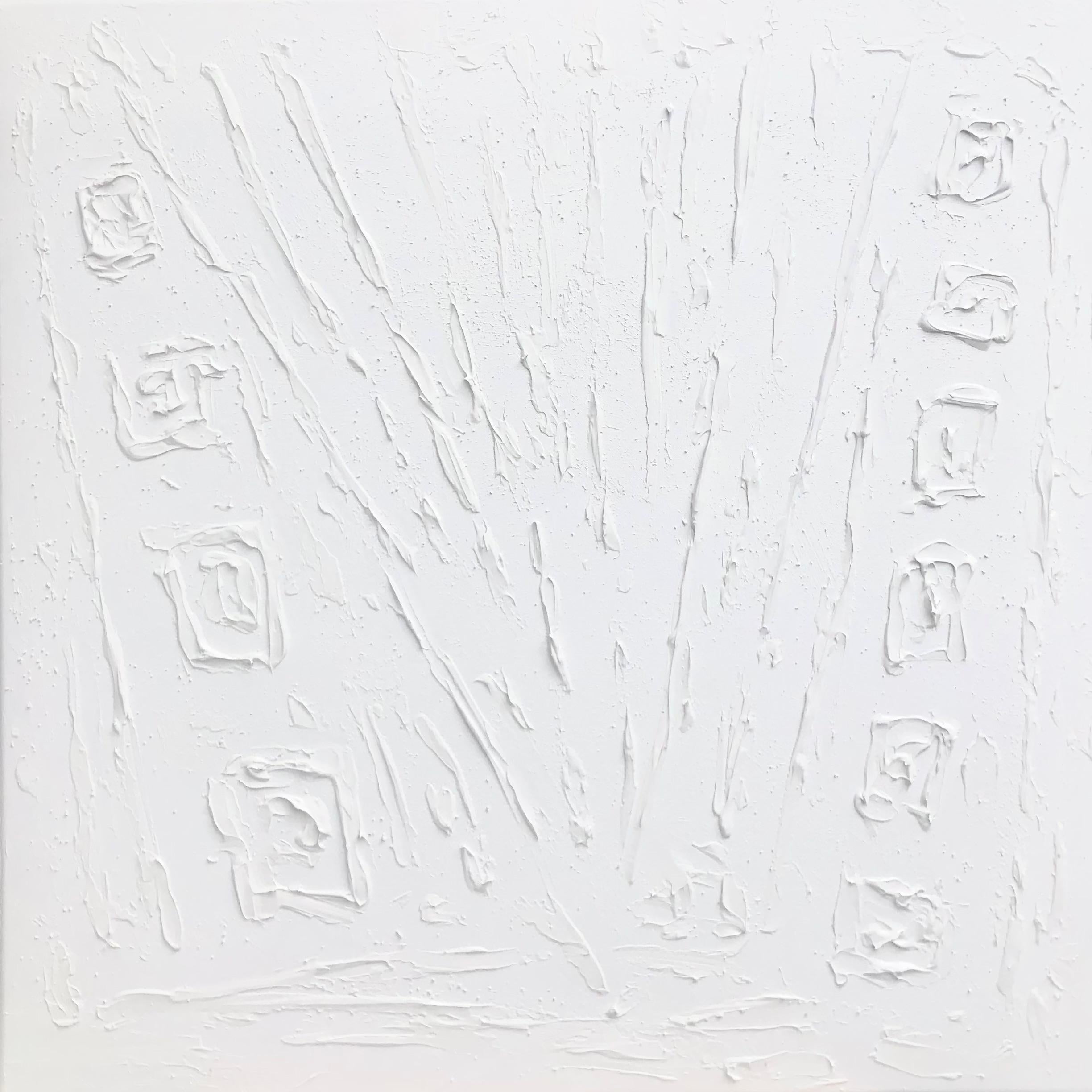 Series „Walk along the coastline“ - abstract in 3D, textured white sculpture