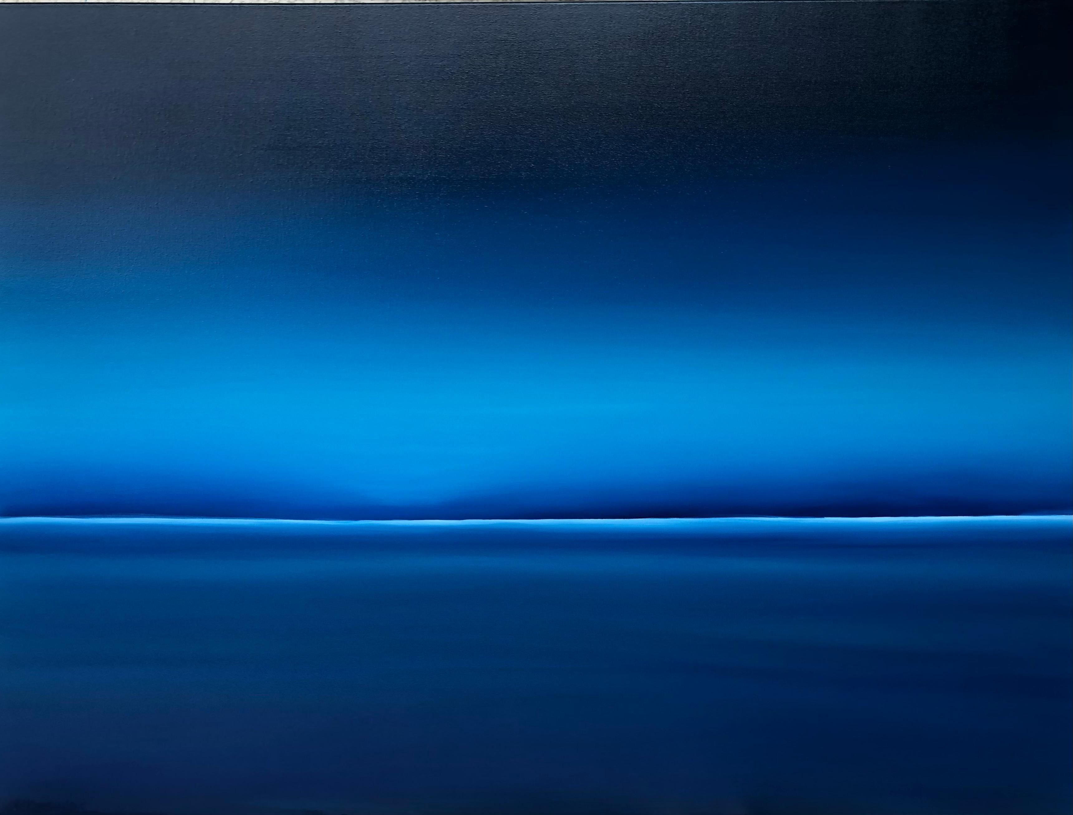 Skyline of Hope Painting, Blue Abstract Seascape, 80x120 cm, New mpressions