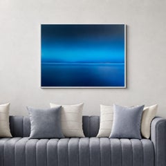 Skyline of Hope Painting, Blue Abstract Seascape, 80x100 cm, New mpressions
