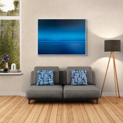 Skyline of Hope Painting, Blue Abstract Seascape, 120x150 cm, New