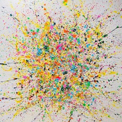 Sries "Infinite Flight" yellow, blue, pink, white, colourful large abstraction