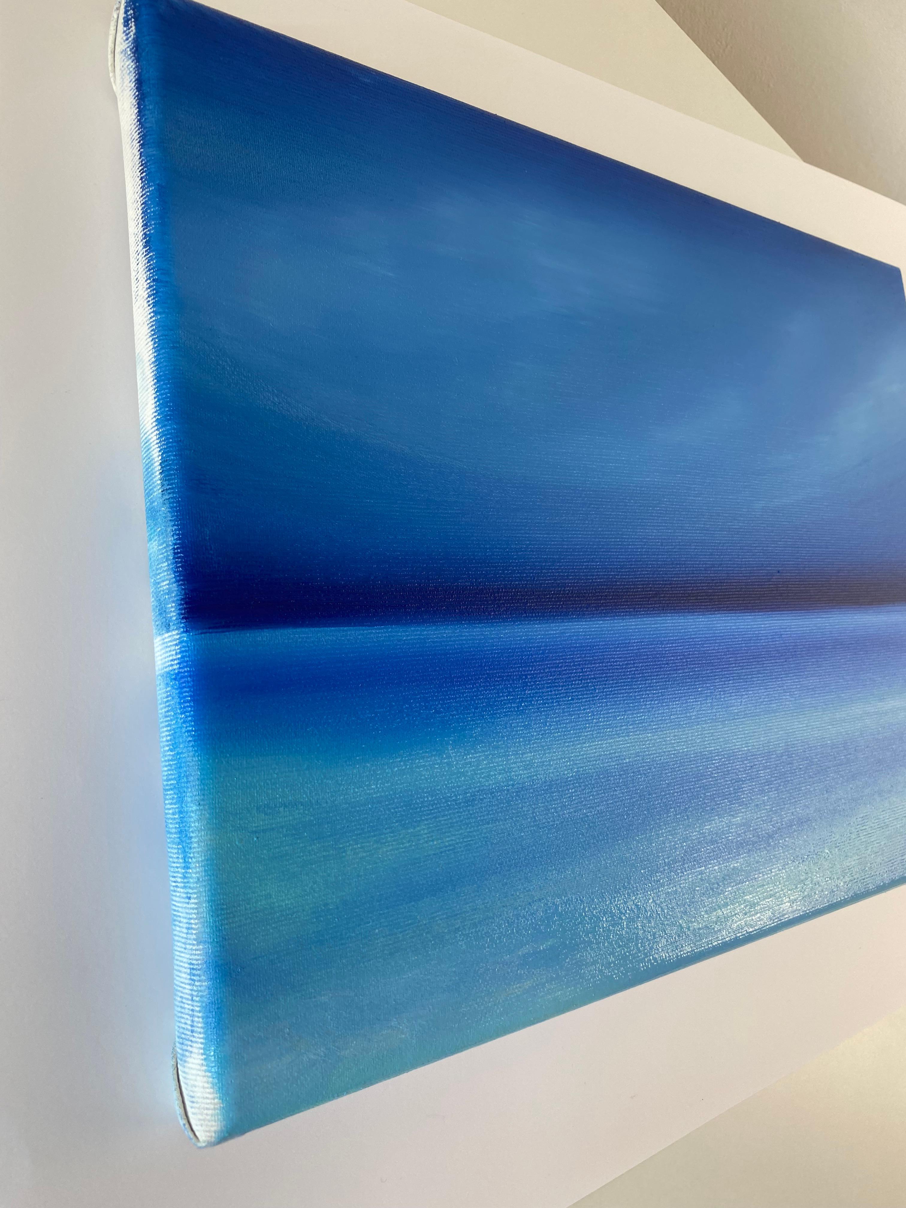Paisaje marino de verano - horizonte, agua, puesta de sol, océano - Interior Painting Azul de Nataliia Krykun