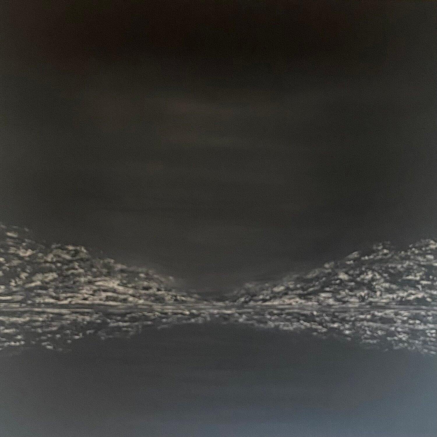 „Sunset on the lake“ 2562023, abstract minimalist landscape, mountain - Painting by Nataliia Krykun