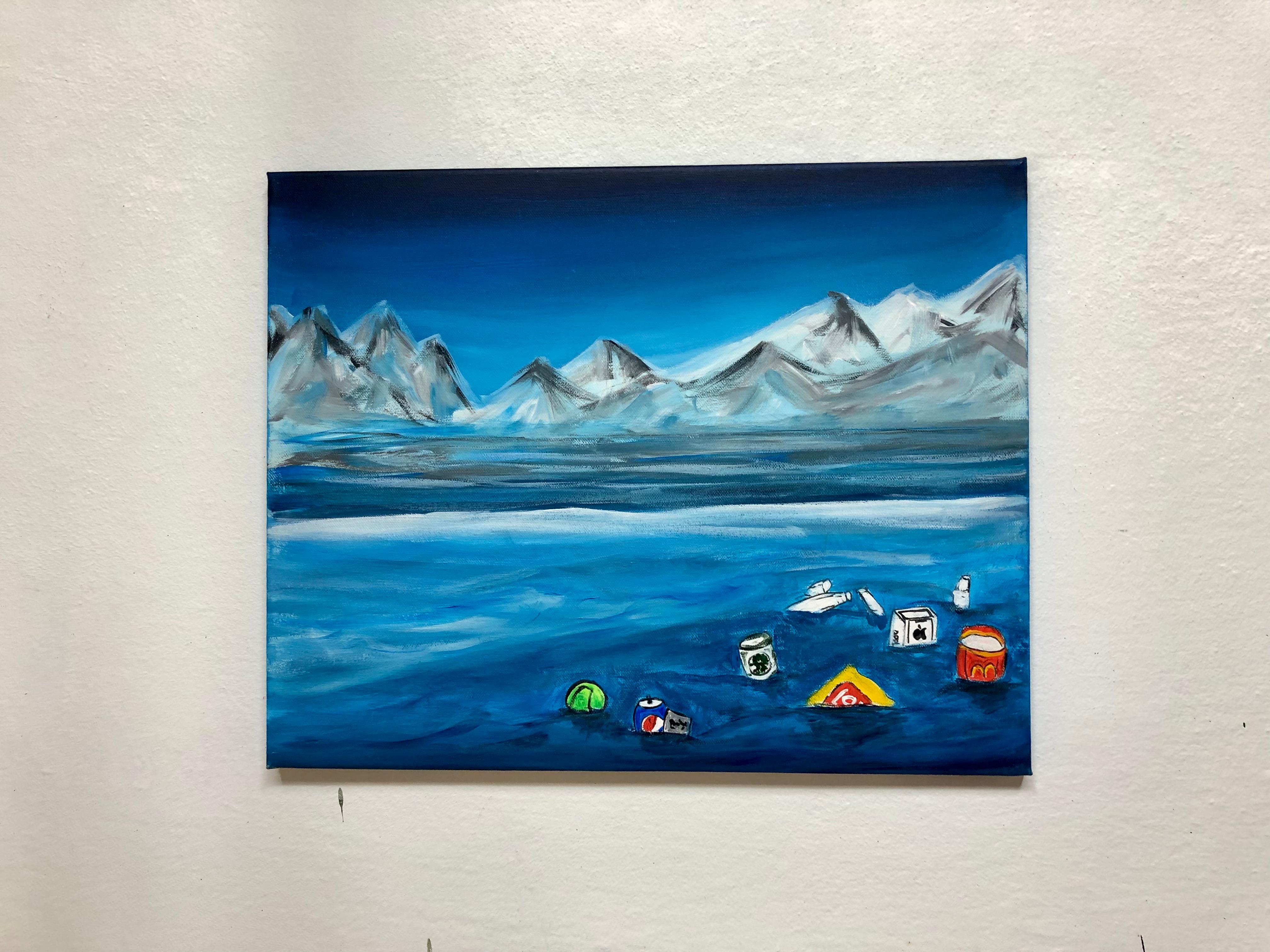 Sviluppo sostenibile, semi astrazione marina, impressioni minimalismo paesaggio marino in vendita 2