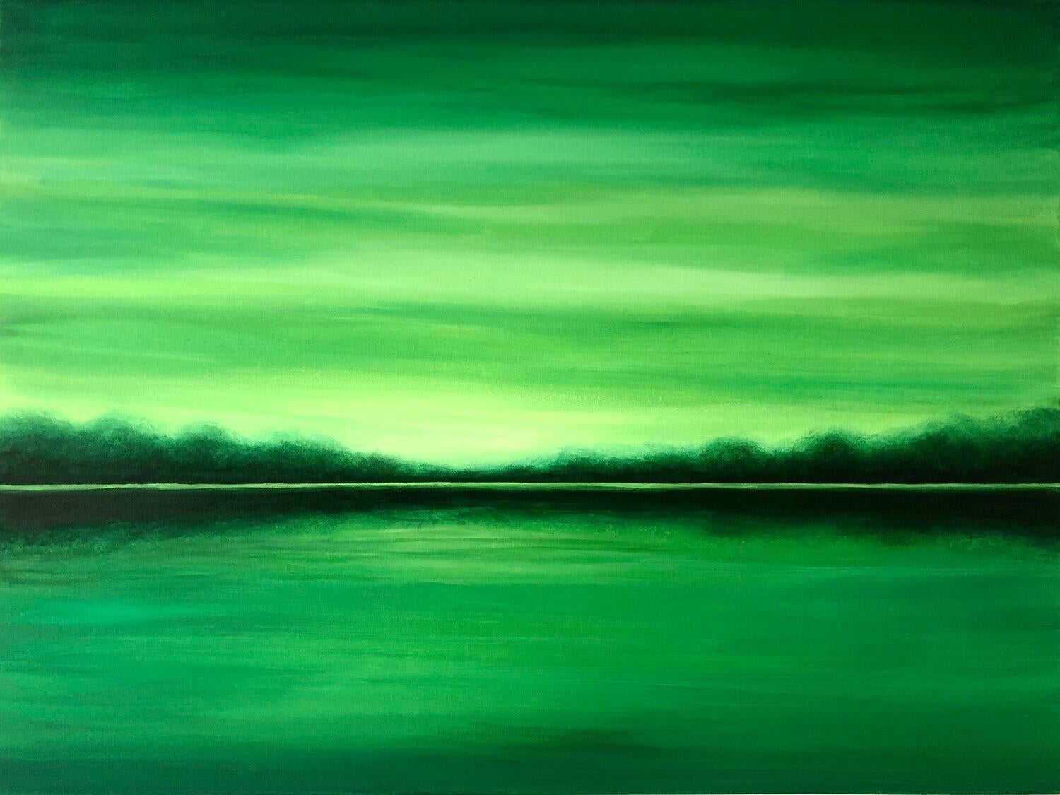 Il lago verde (Grüner See), Austria, paesaggio marino astratto Minimalismo