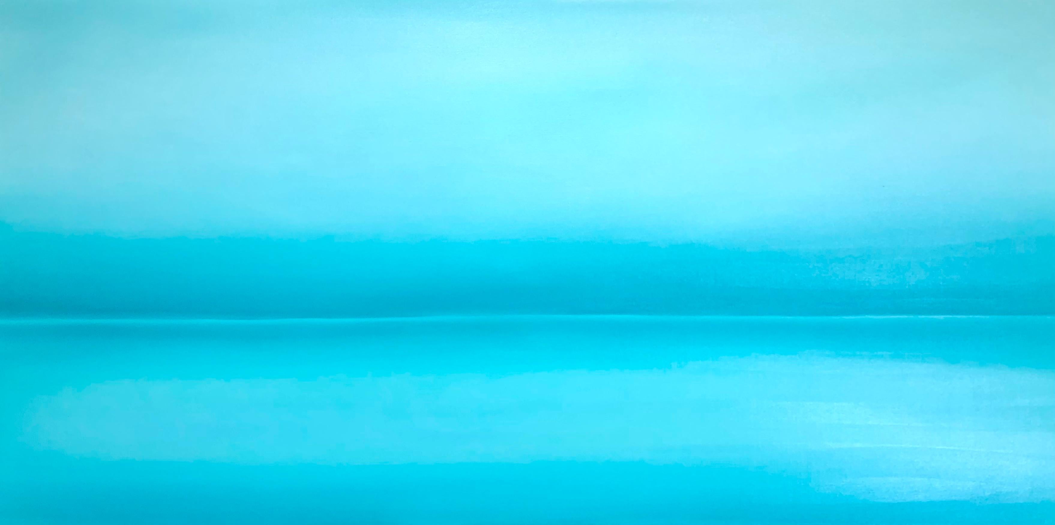 The turquoise horizon of the ocean - blue turquoise seascape, minimalism, sea For Sale 6