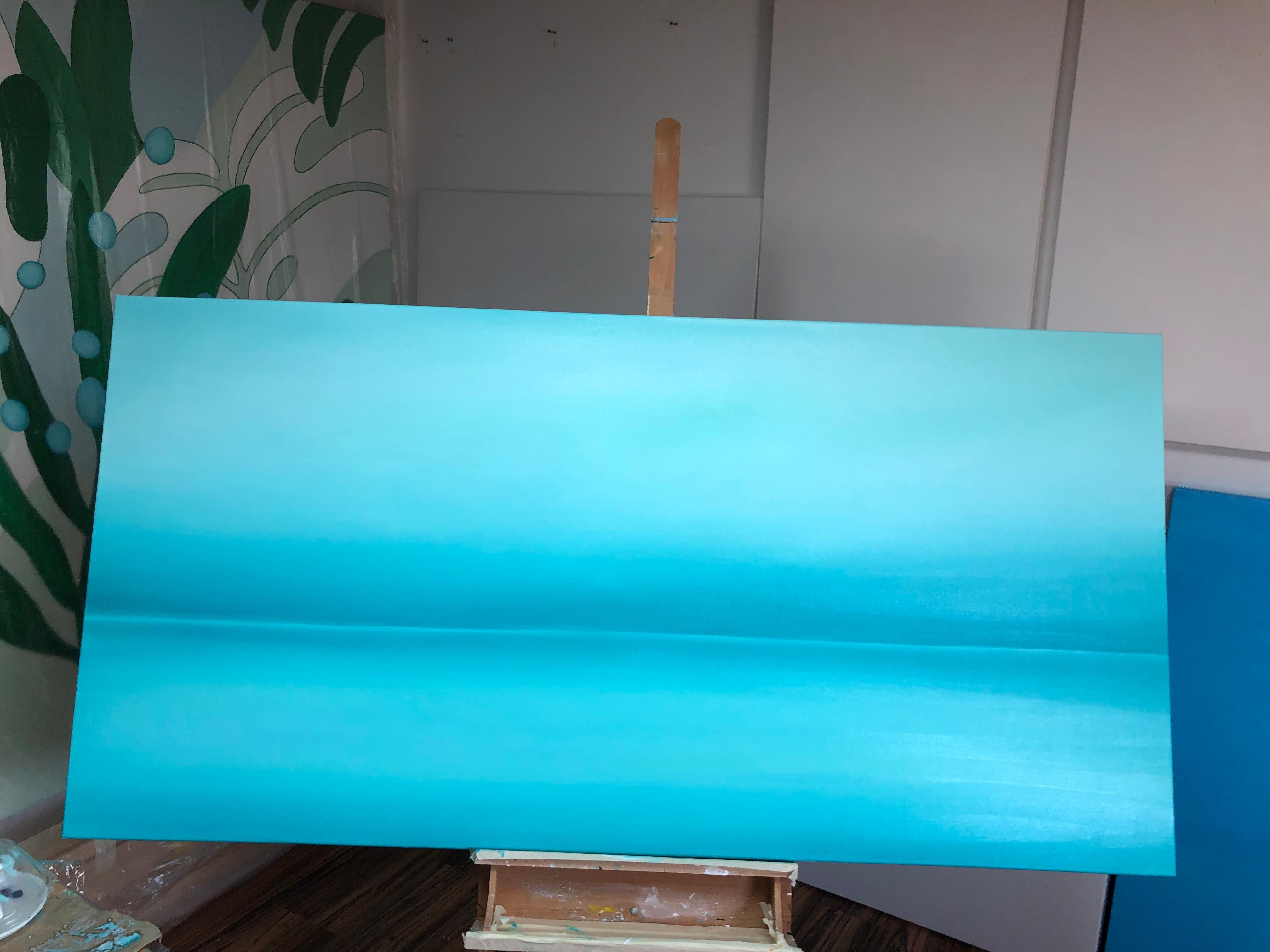 The turquoise horizon of the ocean - blue turquoise seascape, minimalism, sea For Sale 7