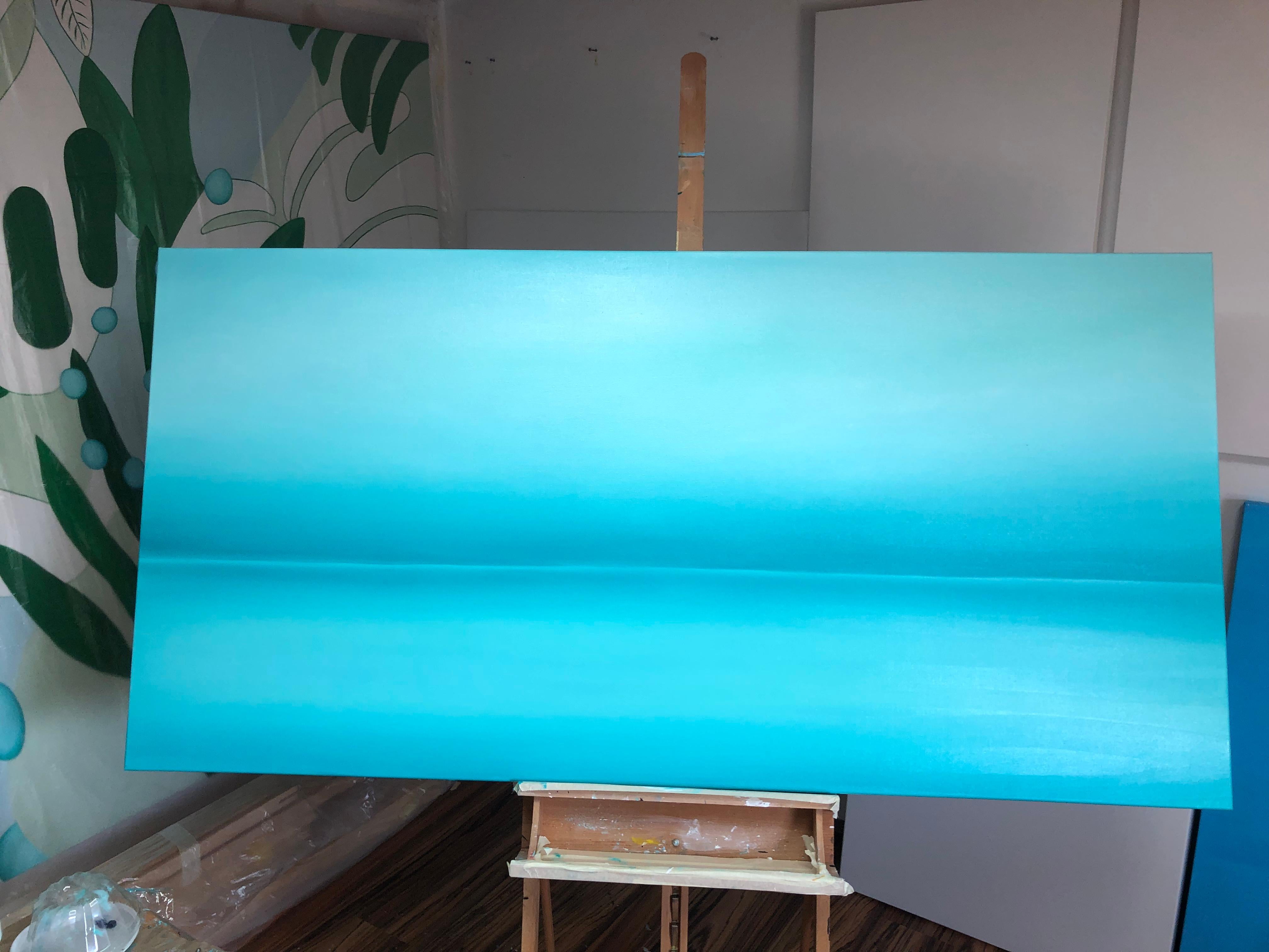 The turquoise horizon of the ocean - blue turquoise seascape, minimalism, sea For Sale 8