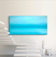 L'orizzonte turchese dell'oceano - paesaggio marino blu turchese, minimalismo, mare