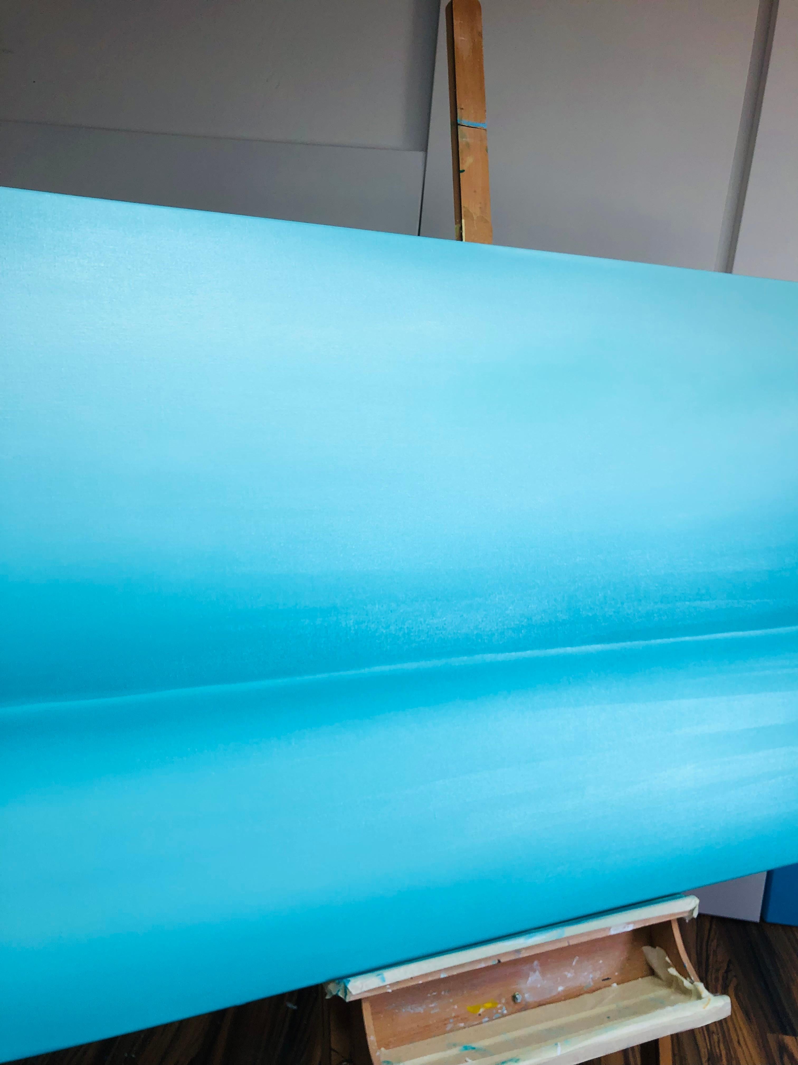 The turquoise horizon of the ocean - blue turquoise seascape, minimalism, sea For Sale 3