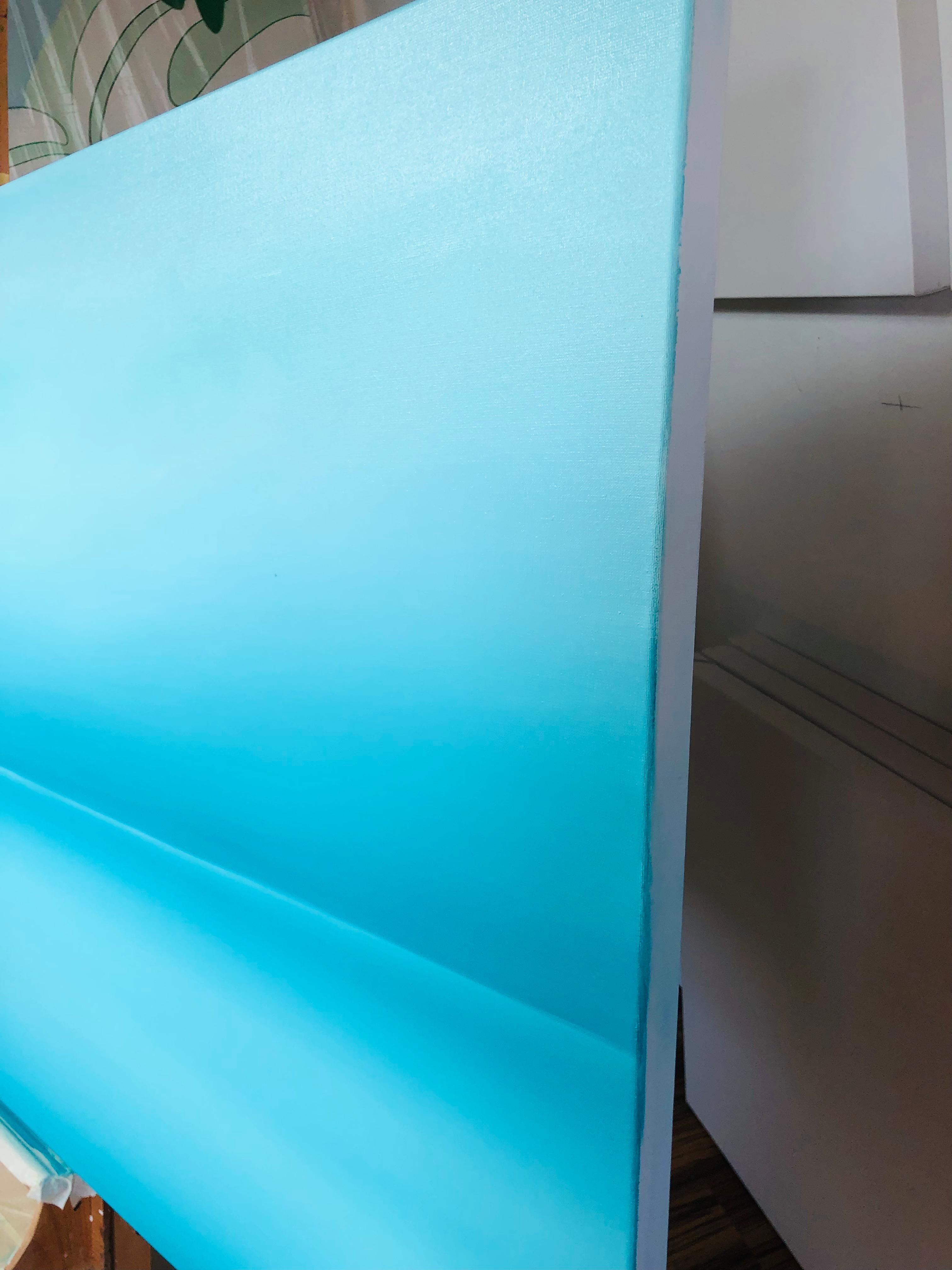 The turquoise horizon of the ocean - blue turquoise seascape, minimalism, sea For Sale 4