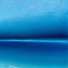 Meereslandschaft mit türkisfarbenen Wellen, abstraktes Ölgemälde auf Leinwand, 20x20, 2024