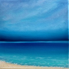 Turquoise ocean, waves, skyline, water, seascape