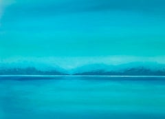 "Mar turquesa" - abstracción azul minimalismo