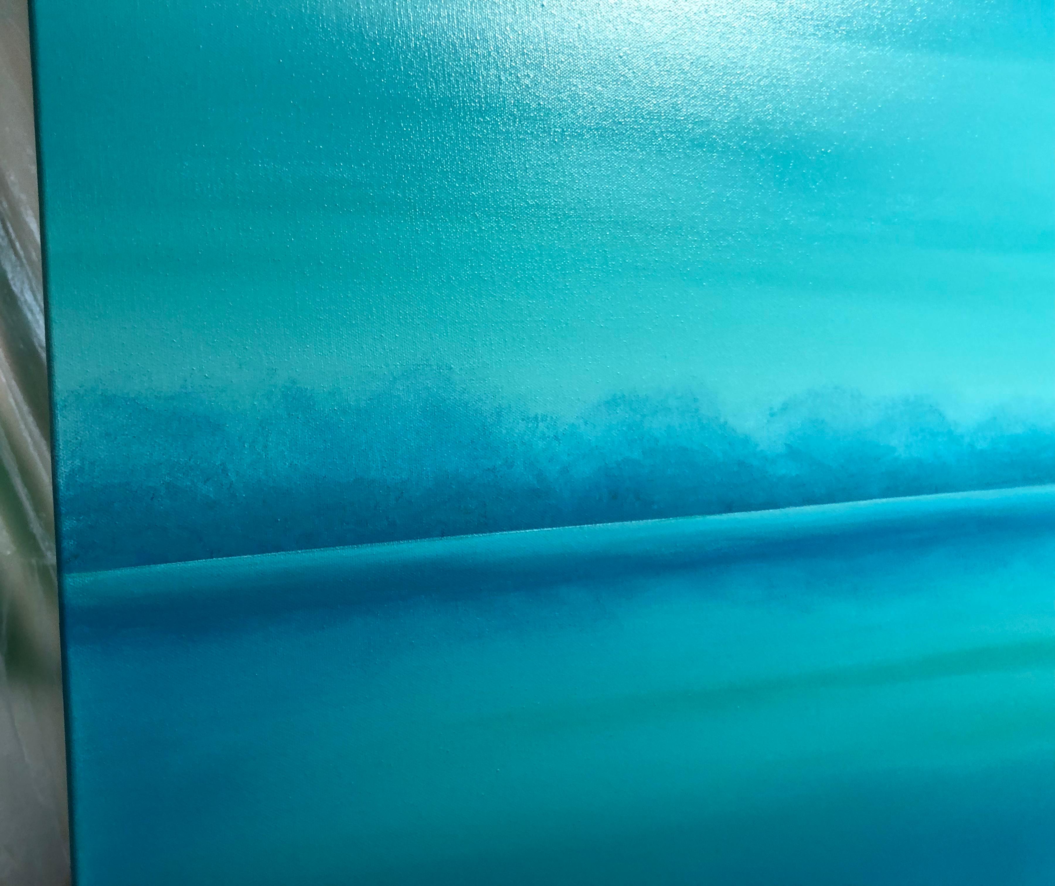 Agua turquesa y horizonte oceánico - paisaje marino azul, olas en venta 2