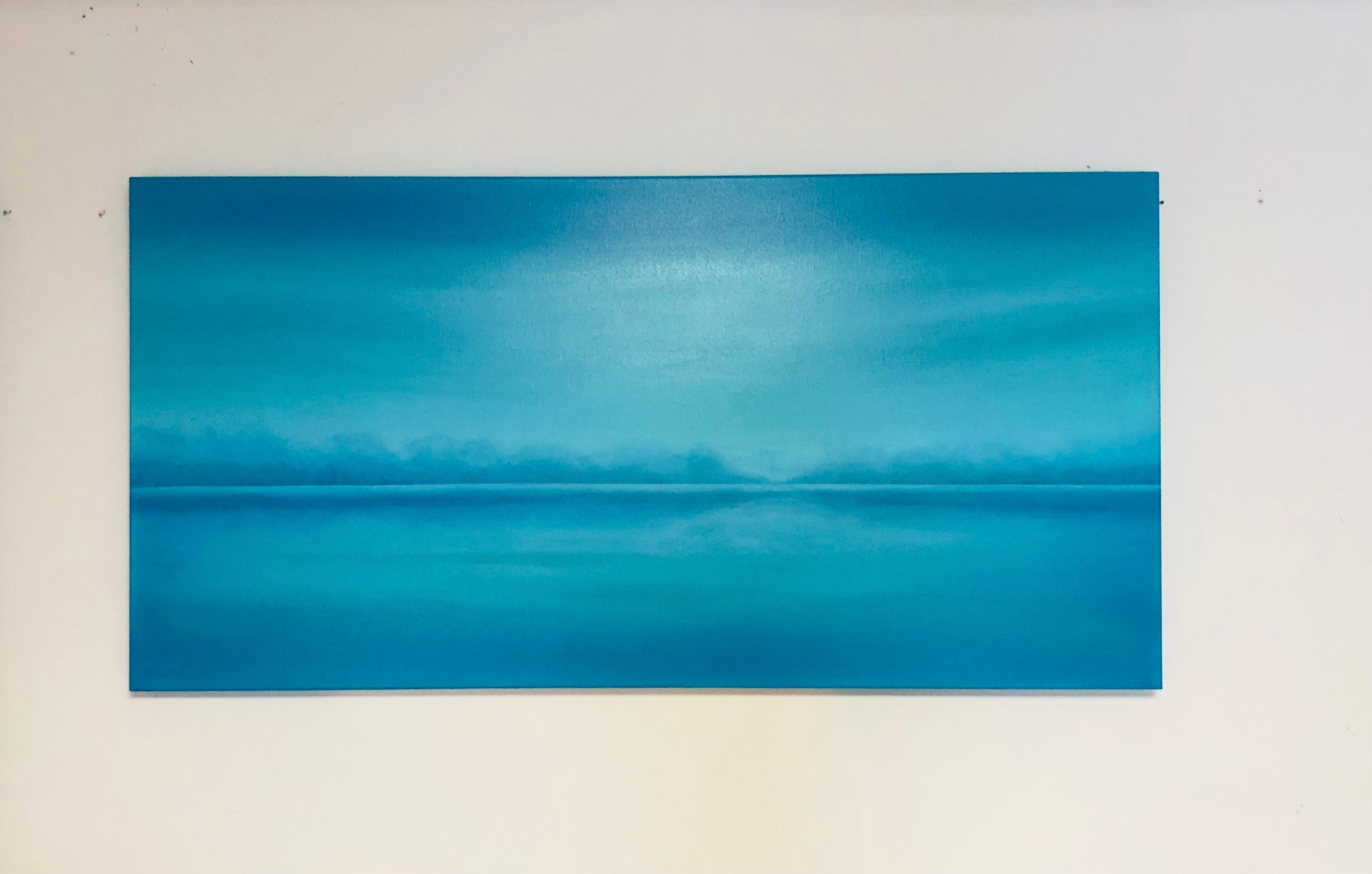 Agua turquesa y horizonte oceánico - paisaje marino azul, olas en venta 3