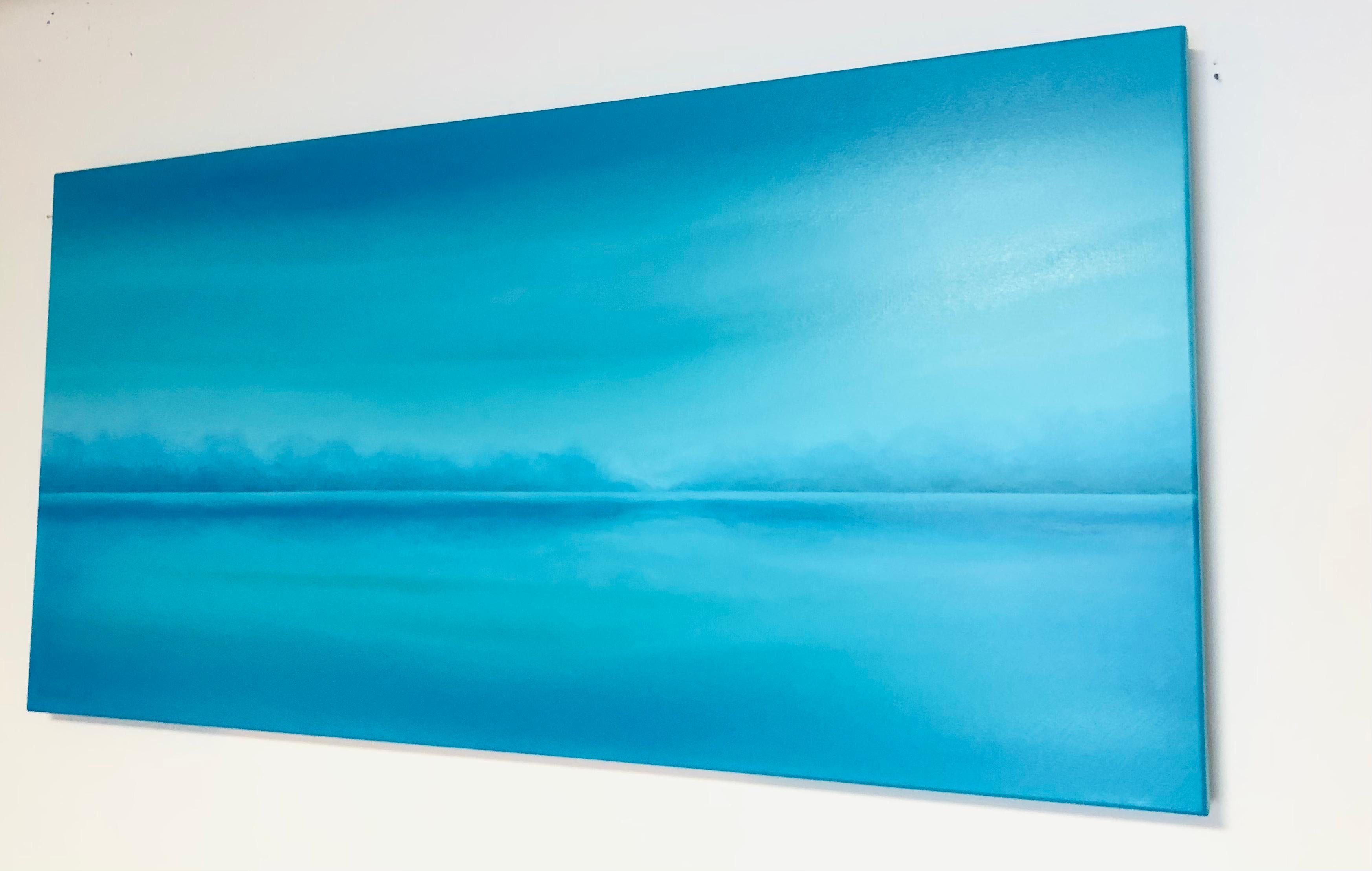 Agua turquesa y horizonte oceánico - paisaje marino azul, olas en venta 4