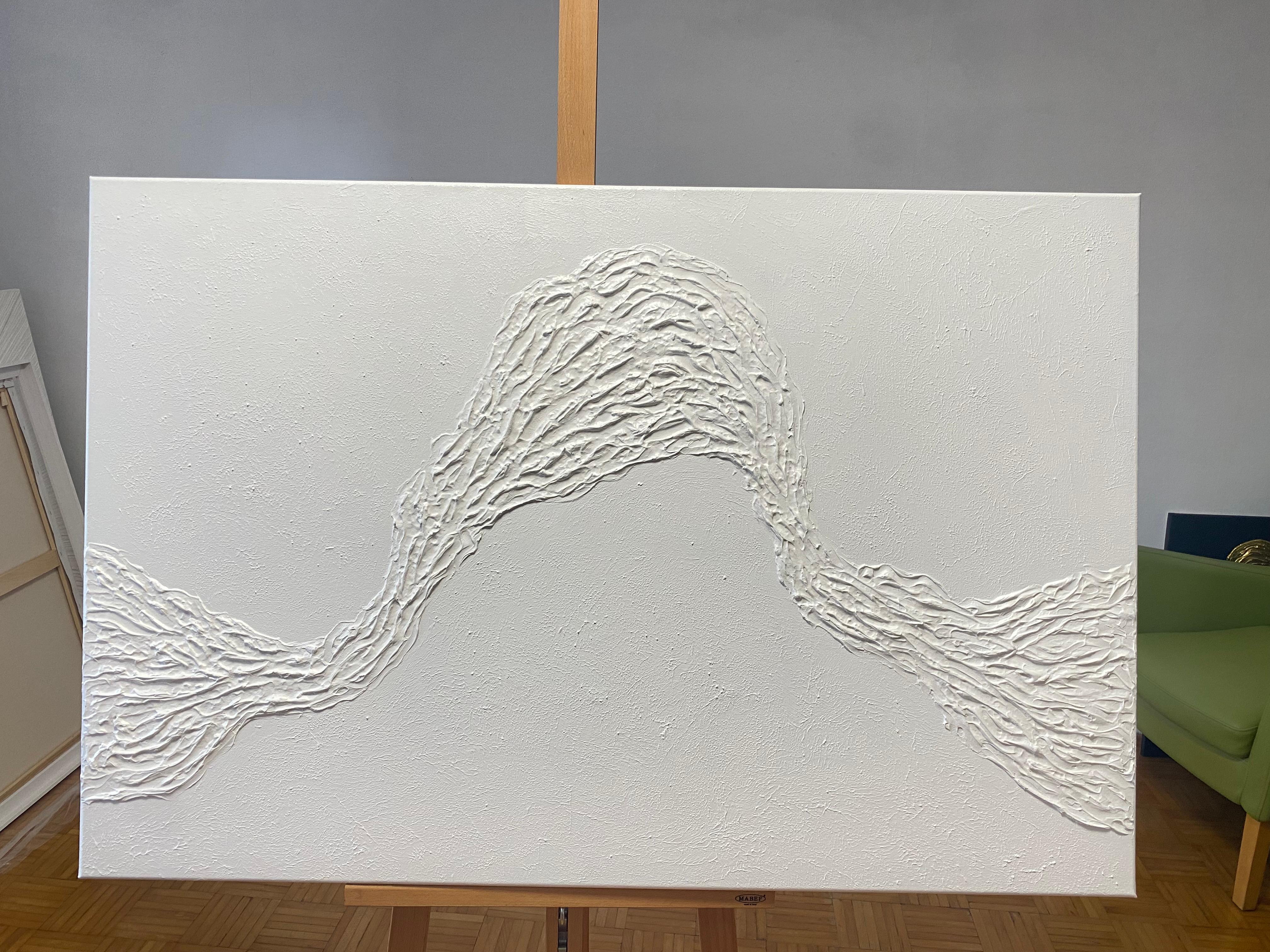 White Ocean Waves - abstract in 3D, textured For Sale 2